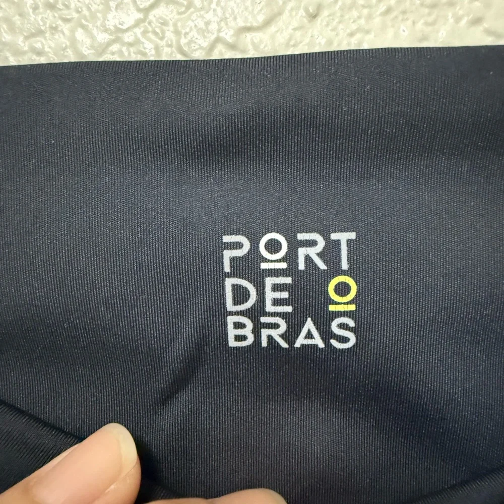 PORT DE BRAS Navy with Black Mesh Detail Leggings Estimated Size Small - Picture 11 of 12